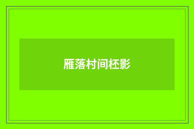 雁落村间柸影