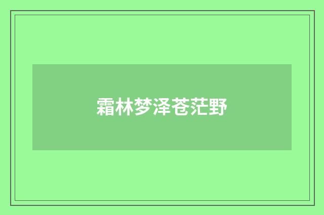 霜林梦泽苍茫野