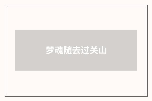 梦魂随去过关山