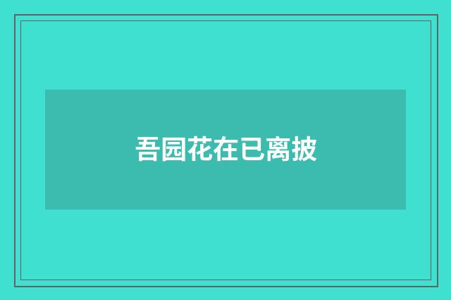 吾园花在已离披