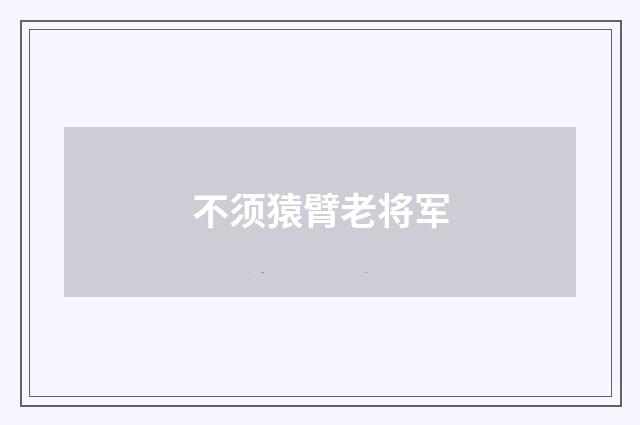 不须猿臂老将军