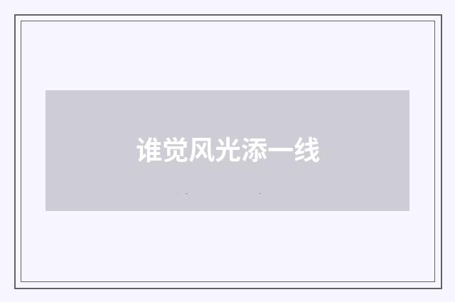 谁觉风光添一线