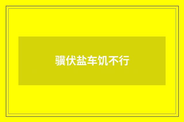 骥伏盐车饥不行