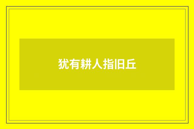 犹有耕人指旧丘