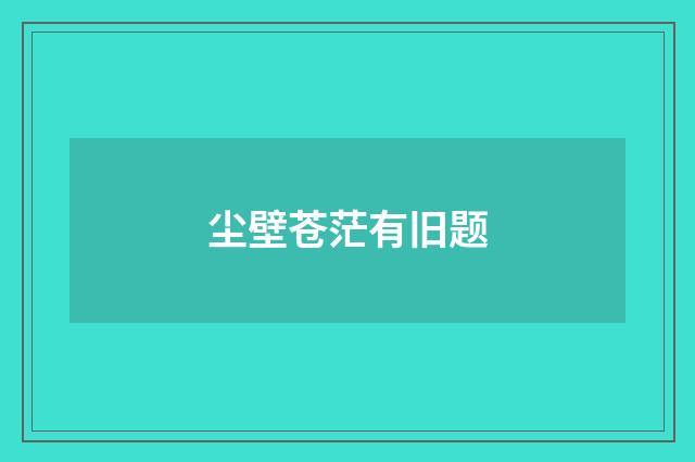 尘壁苍茫有旧题