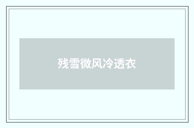 残雪微风冷透衣