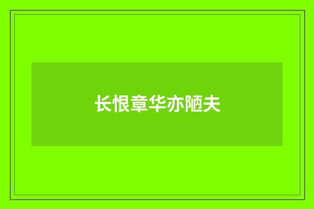 长恨章华亦陋夫