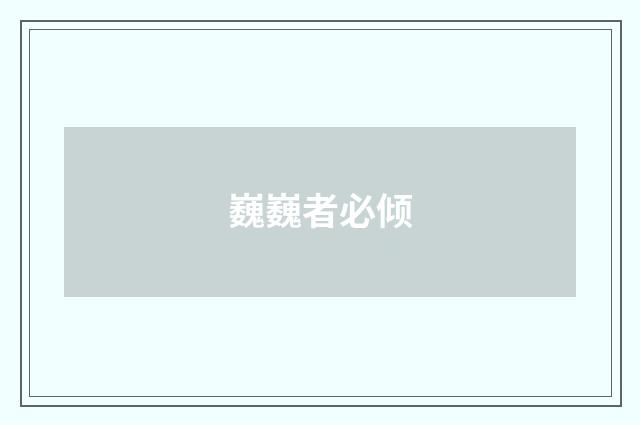 巍巍者必倾