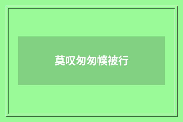 莫叹匆匆幞被行