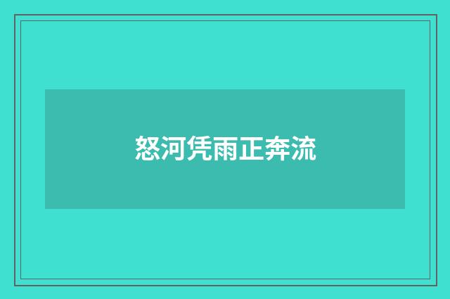 怒河凭雨正奔流