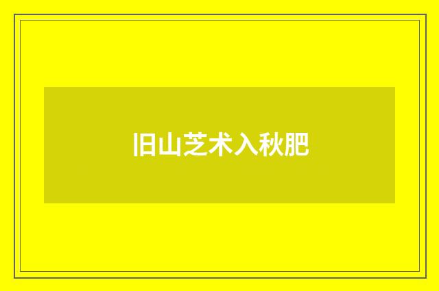 旧山芝术入秋肥