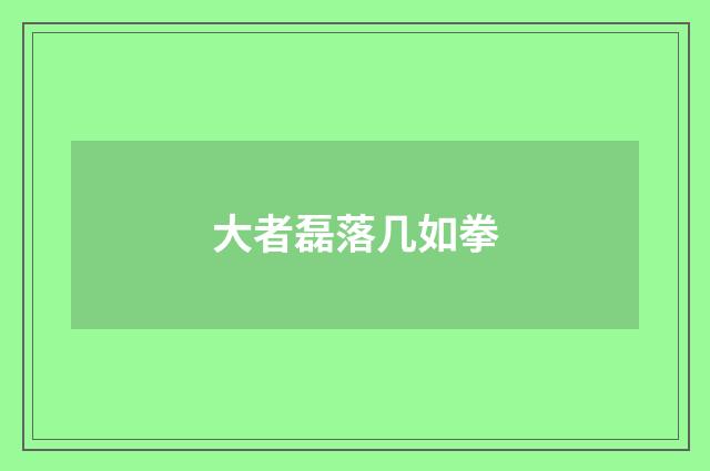 大者磊落几如拳
