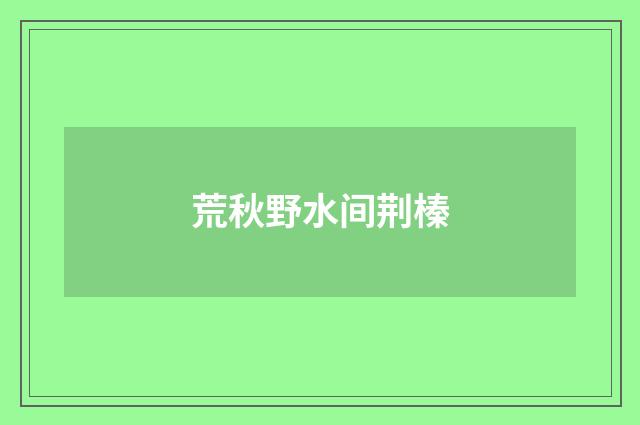 荒秋野水间荆榛