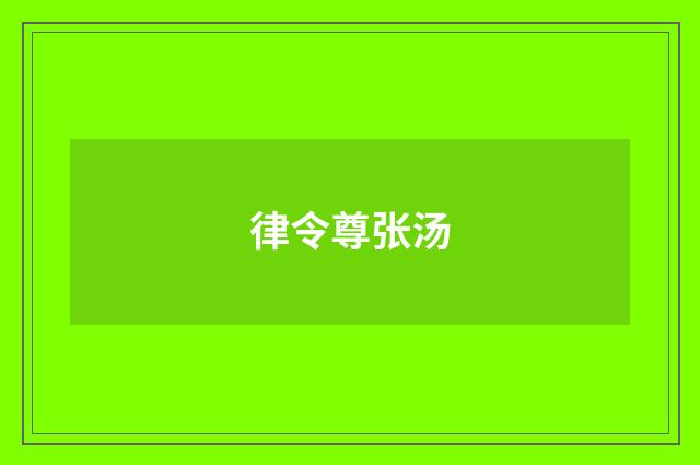 律令尊张汤