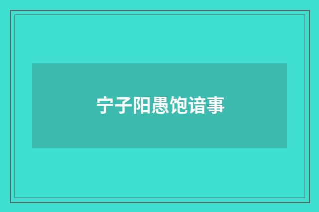 宁子阳愚饱谙事
