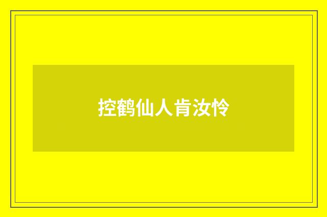 控鹤仙人肯汝怜