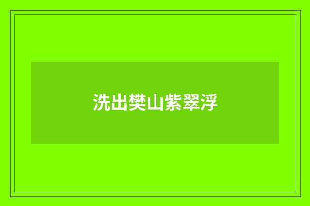洗出樊山紫翠浮