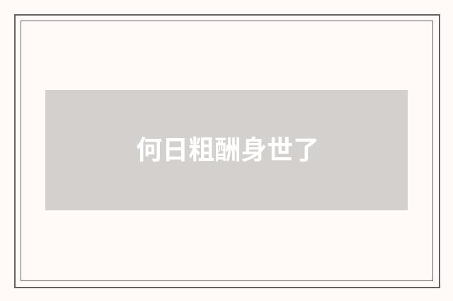 何日粗酬身世了