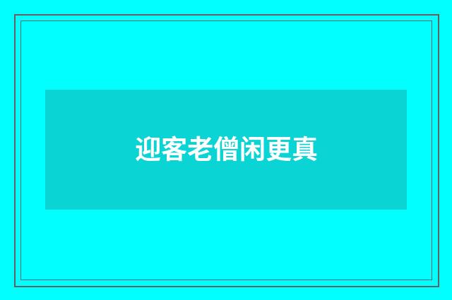 迎客老僧闲更真