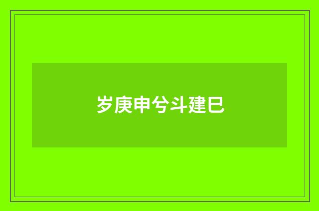 岁庚申兮斗建巳