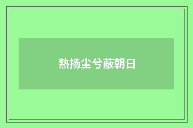 熟扬尘兮蔽朝日