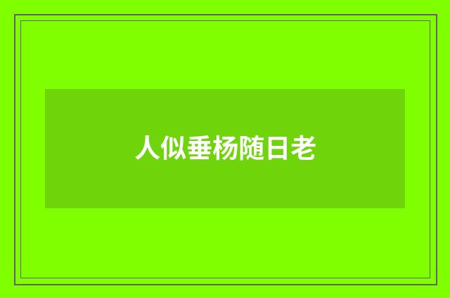 人似垂杨随日老