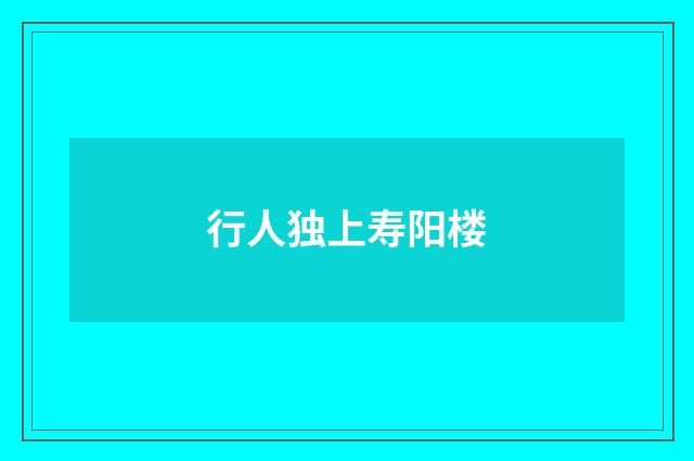 行人独上寿阳楼