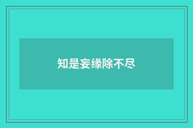 知是妄缘除不尽