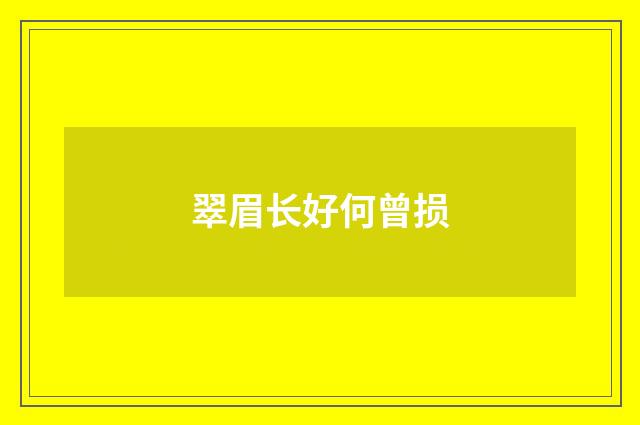 翠眉长好何曾损