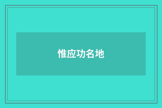 惟应功名地
