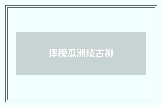 挥榜瓜洲缆古柳