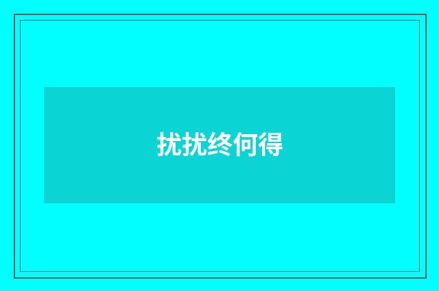 扰扰终何得