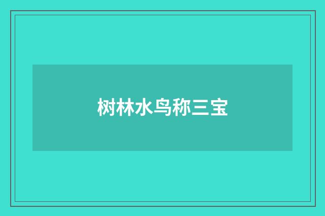 树林水鸟称三宝
