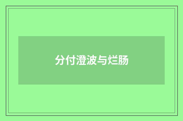 分付澄波与烂肠