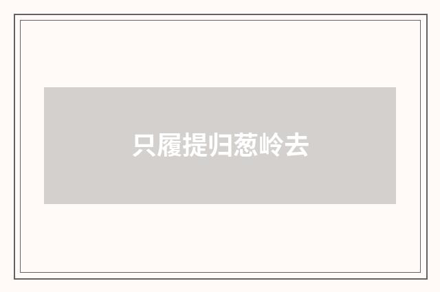 只履提归葱岭去