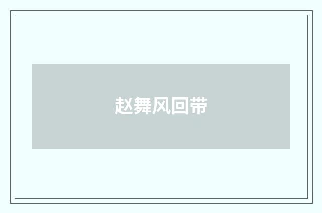 赵舞风回带