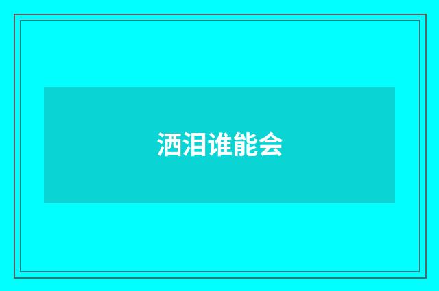 洒泪谁能会