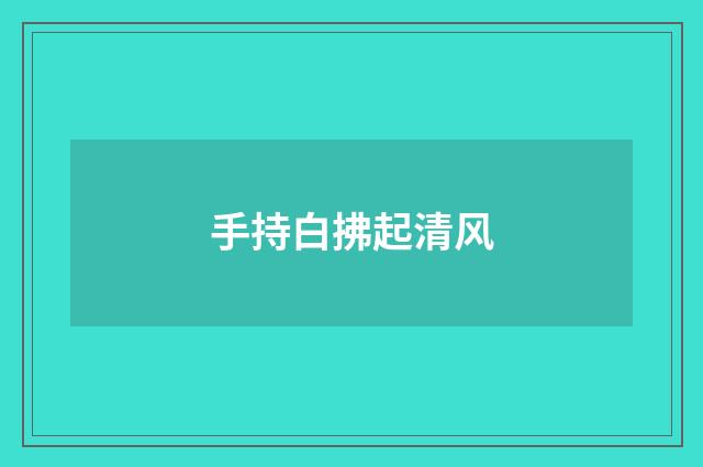 手持白拂起清风