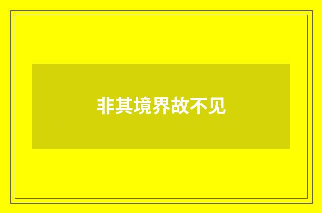 非其境界故不见