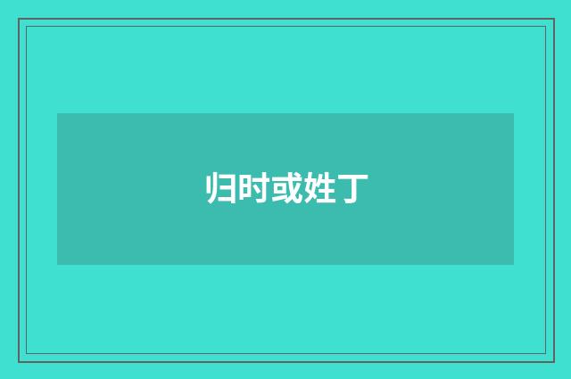 归时或姓丁