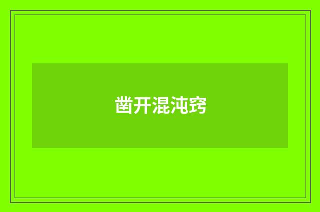 凿开混沌窍