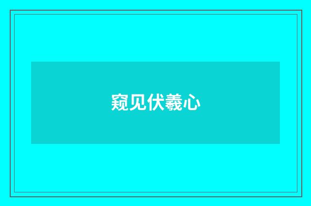 窥见伏羲心