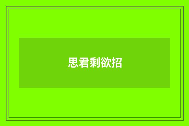 思君剩欲招