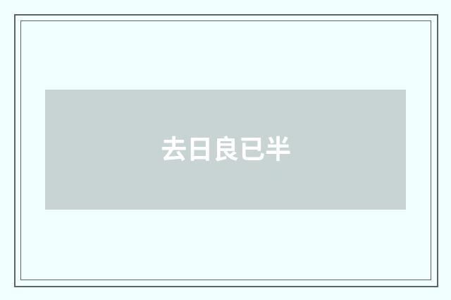 去日良已半