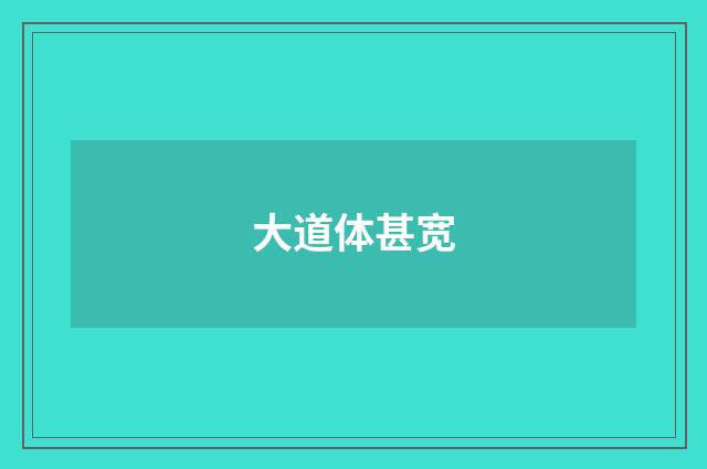 大道体甚宽