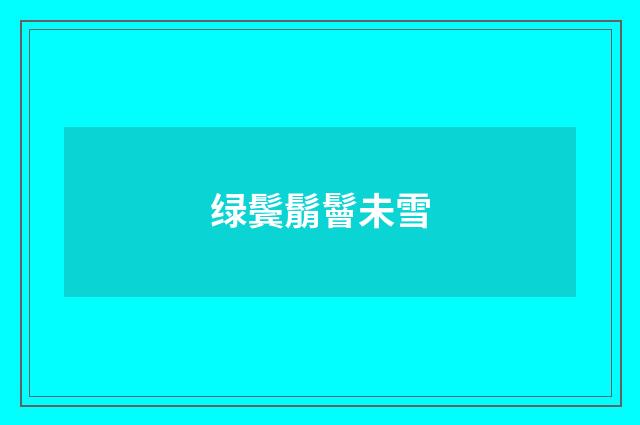 绿鬓鬅鬙未雪