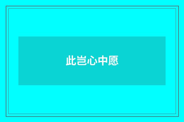 此岂心中愿
