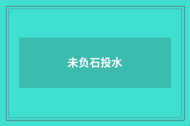 未负石投水