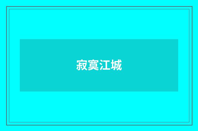 寂寞江城