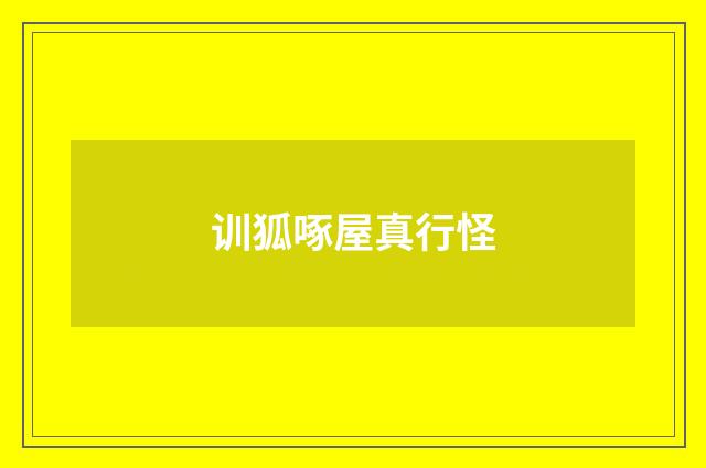 训狐啄屋真行怪